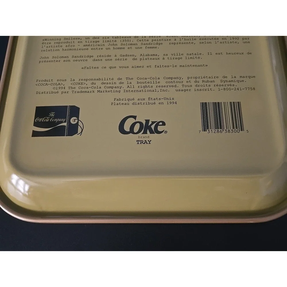 Vintage 1994 Coca Cola Tray Winning Smiles John Solomon